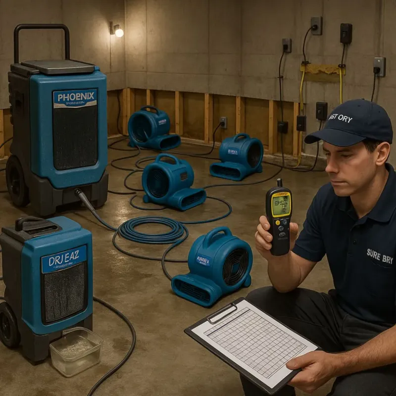 Structural Drying and Dehumidification process in Mogul, NV